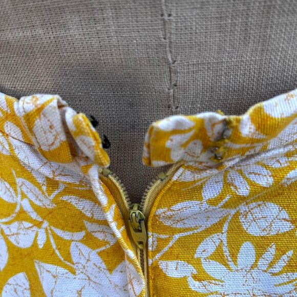 70s Yellow Floral Skirt A-Line Mod Retro Clothing twee - Picture 6 of 7